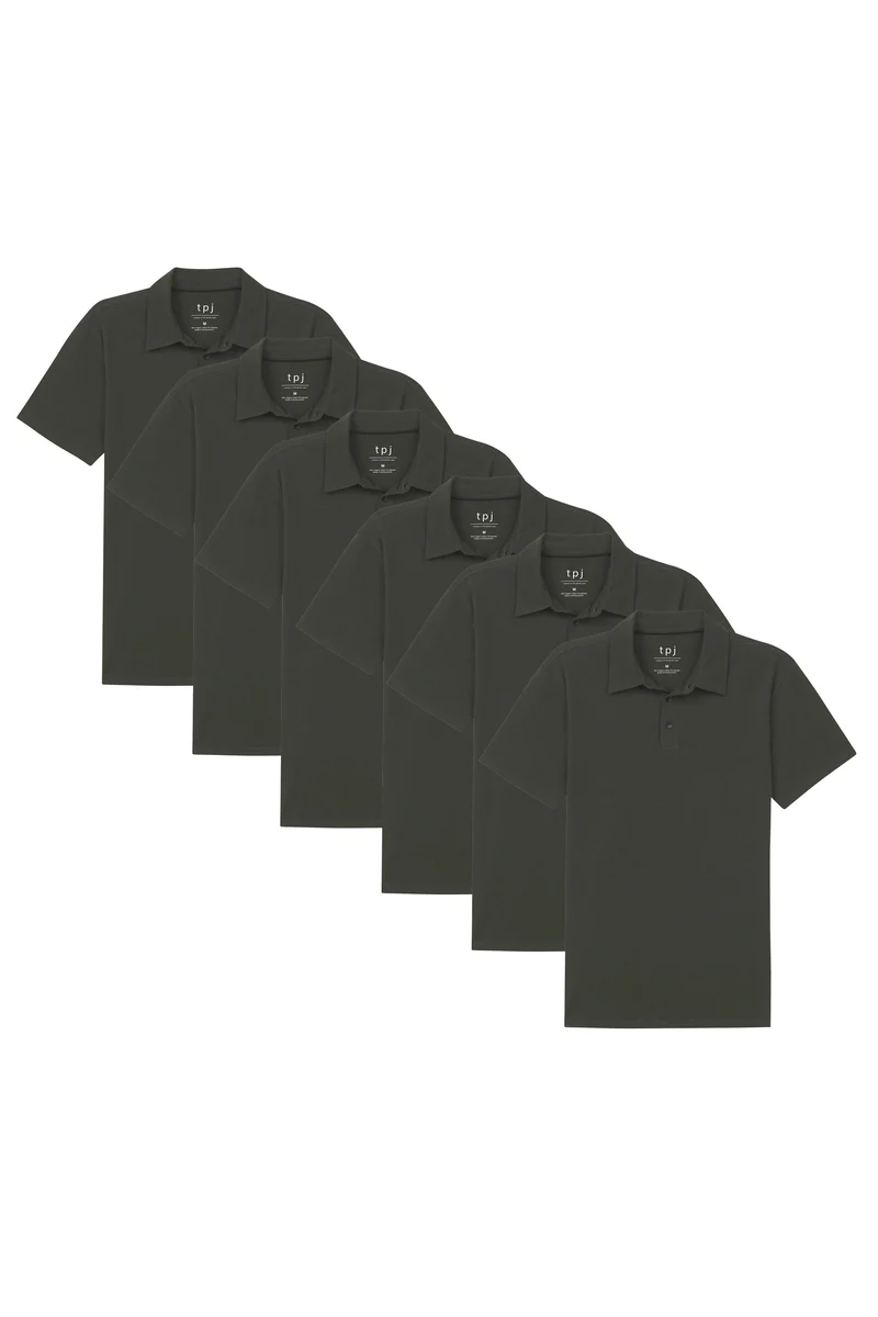 Organic Polo Shirt 6 Pack / Olive