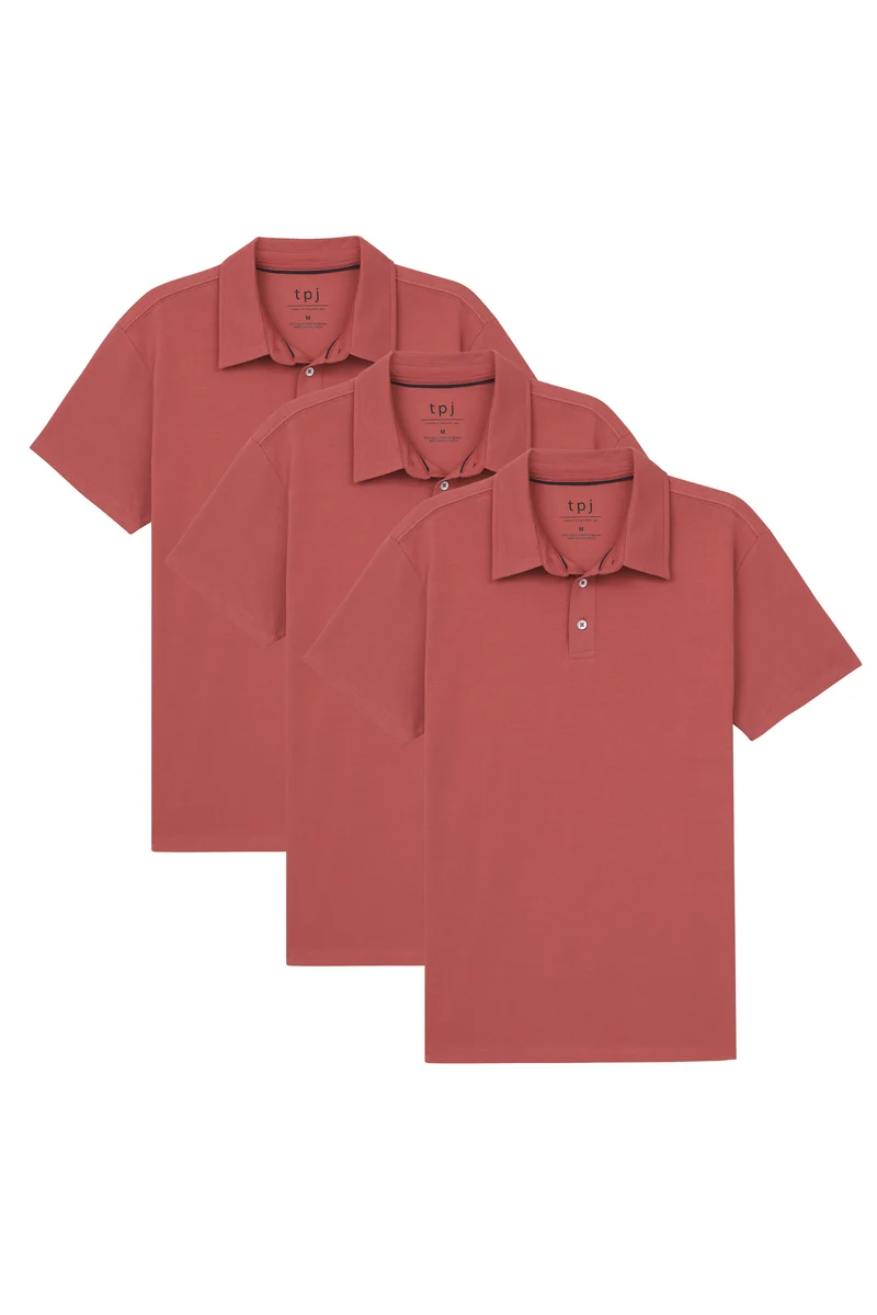 Organic Polo Shirt 3 Pack / Nantucket Red