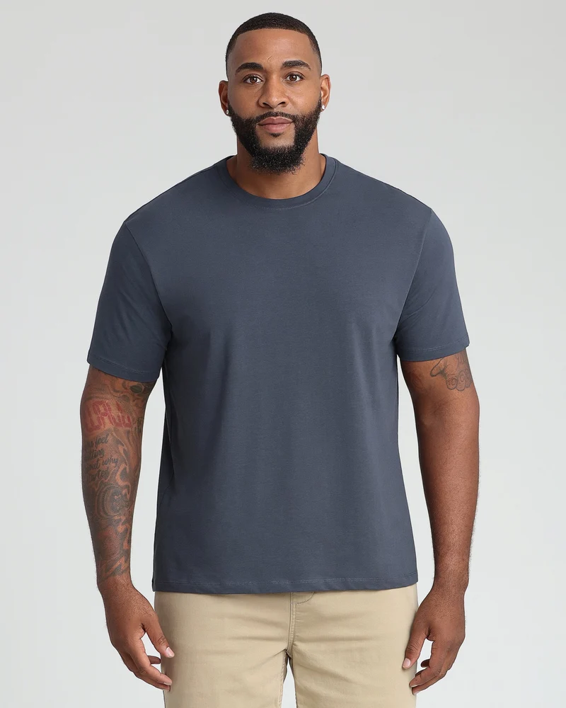 Organic Crew Neck T-Shirt (Relaxed Fit) / Steel