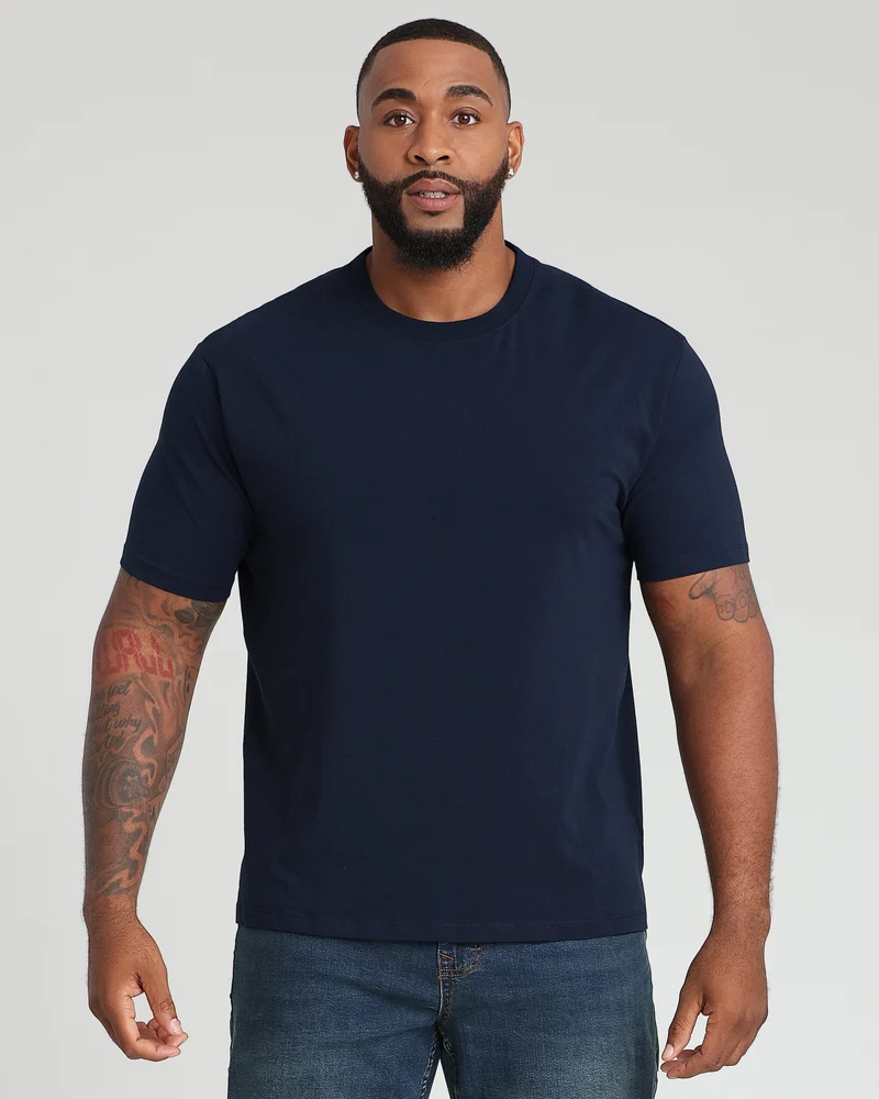 Organic Crew Neck T-Shirt (Relaxed Fit) / Navy