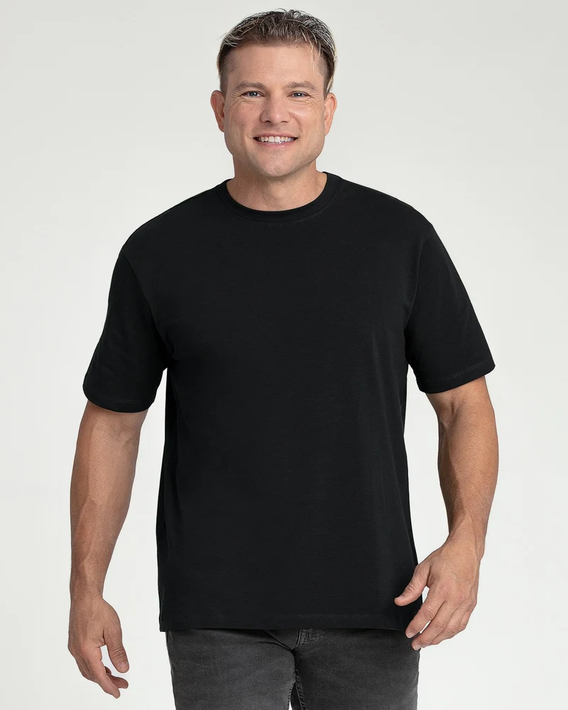 Organic Crew Neck T-Shirt (Relaxed Fit) / Black