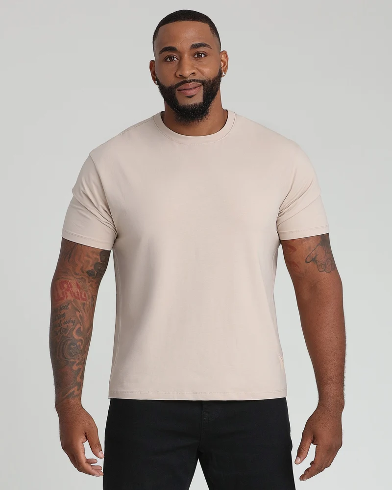 Organic Crew Neck T-Shirt (Relaxed Fit) / Tan