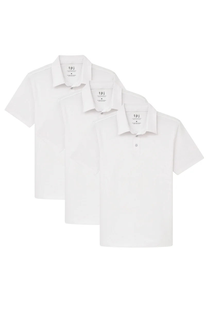 Organic Polo Shirt 3 Pack / White
