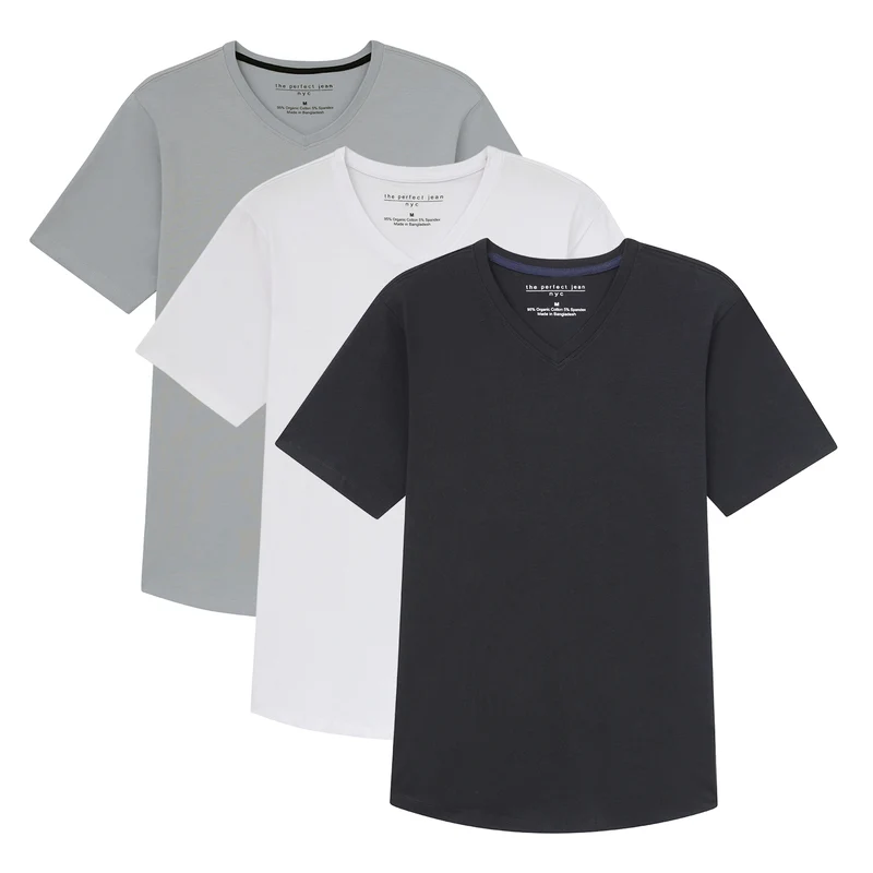 Organic V-Neck T-Shirt 3 Pack (Slim Fit) / Essentials