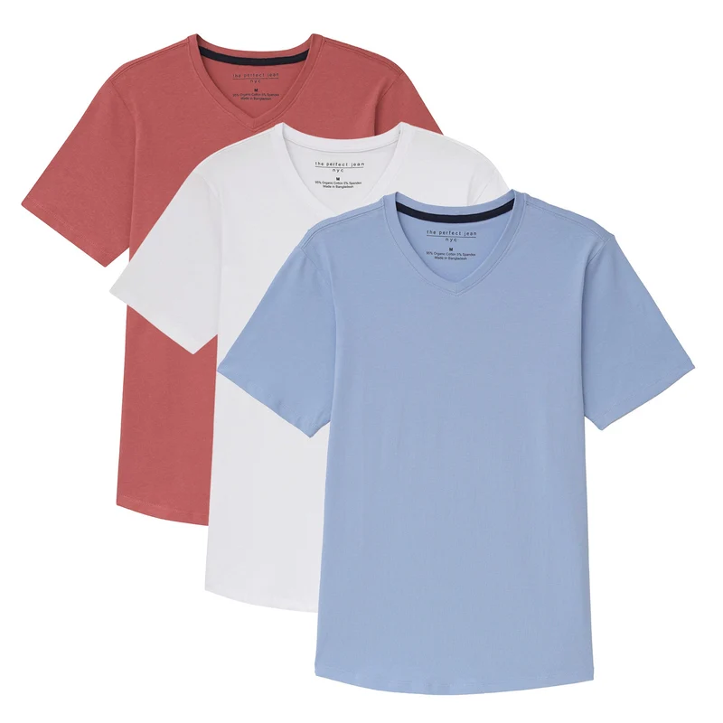 Organic V-Neck T-Shirt 3 Pack (Slim Fit) / Americana