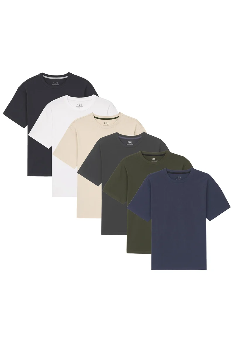 Organic Crew Neck T-Shirt 6 Pack (Relaxed Fit) / Core