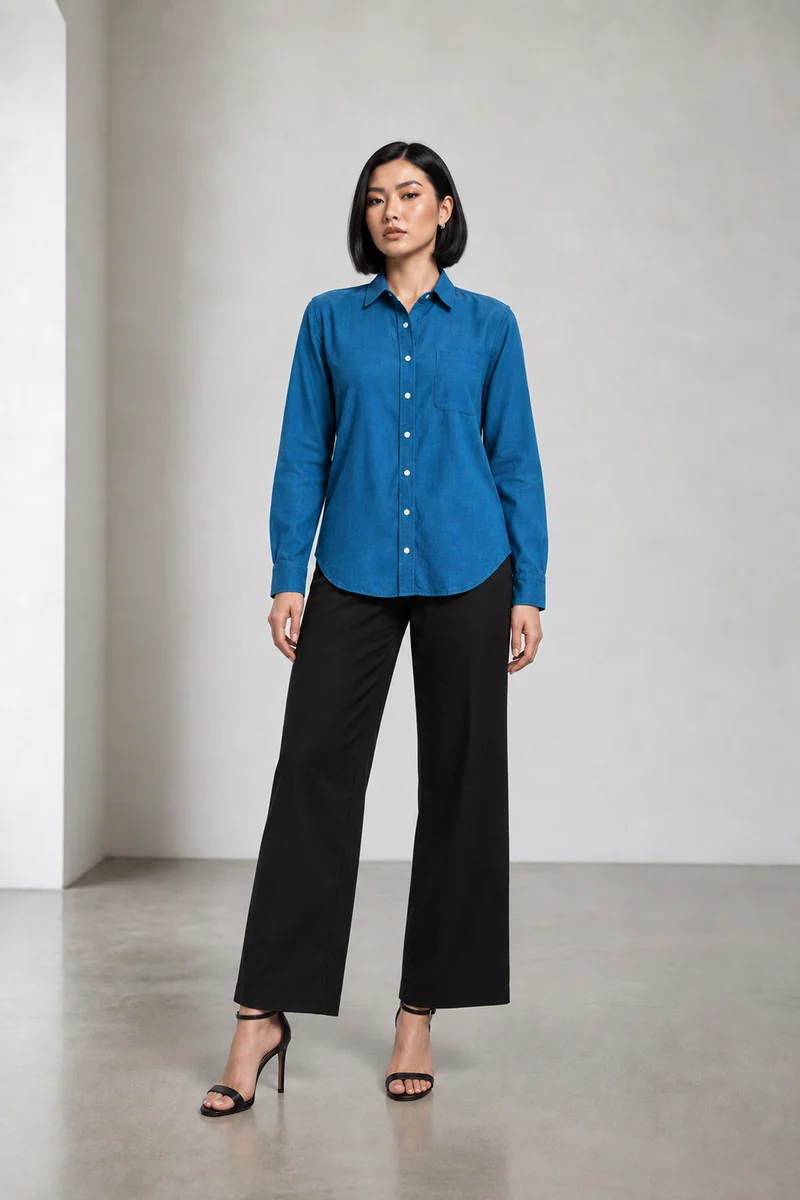 Celio|Viscose Relaxed Shirt With Side Slit