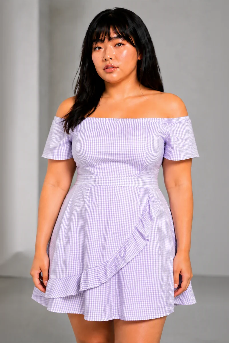 Rivel|Cotton Offshoulder Mini Dress
