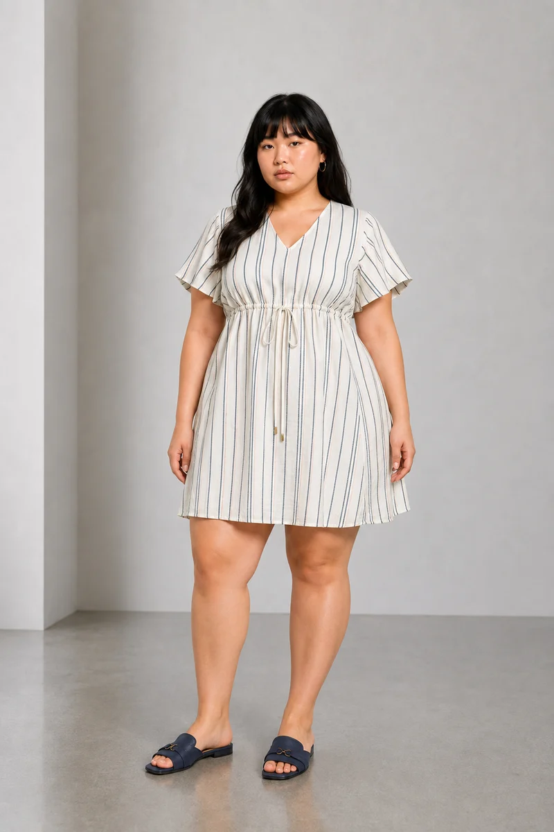 Calina|Cotton Tieup Mini Dress