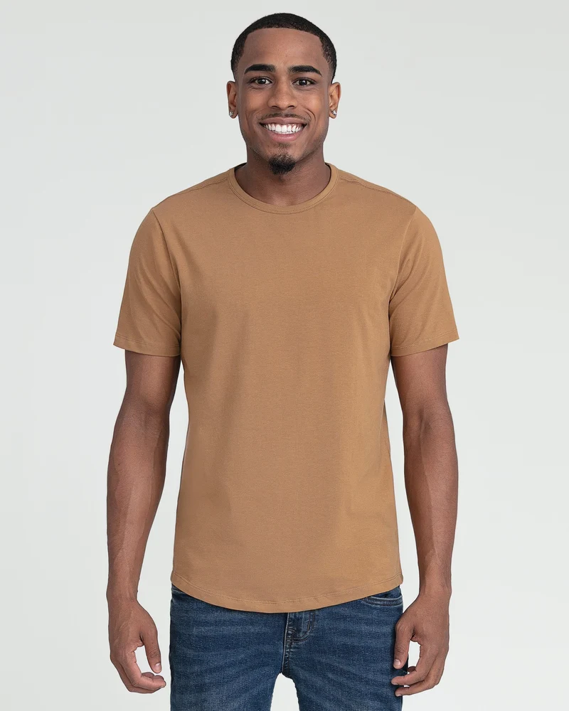 Organic Crew Neck T-Shirt (Slim Fit) / Tobacco