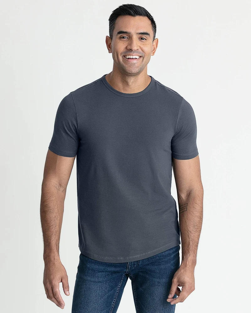 Organic Crew Neck T-Shirt (Slim Fit) / Steel