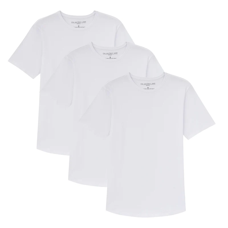 Organic Crew Neck T-Shirt 3 Pack (Slim Fit) / White