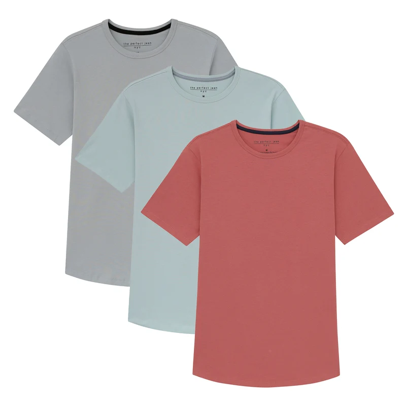 Organic Crew Neck T-Shirt 3 Pack (Slim Fit)/ Seaside Sundown