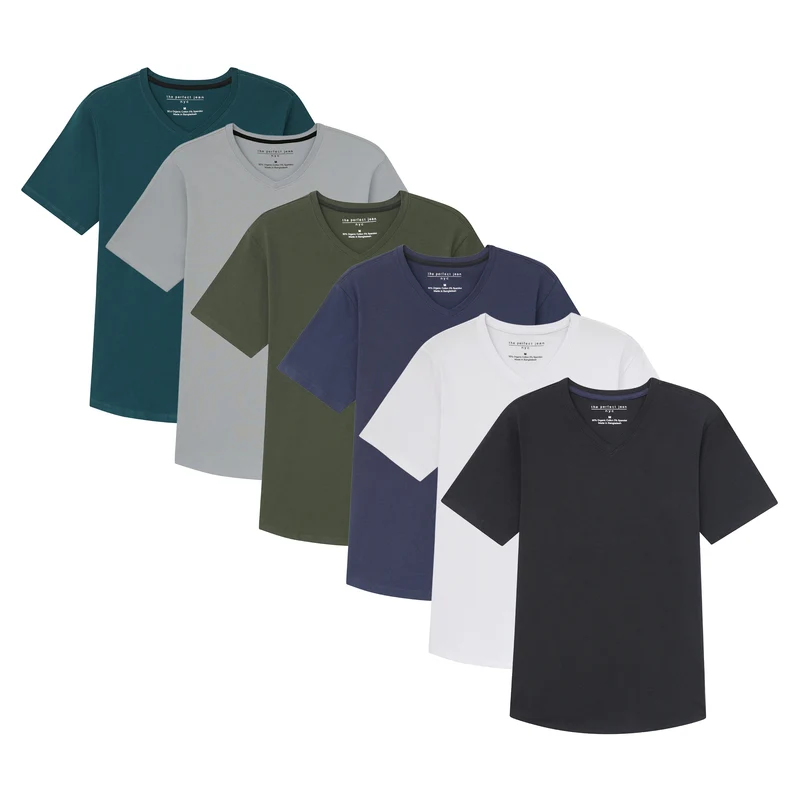 Organic V-Neck T-Shirt 6 Pack (Slim Fit) /All You Need