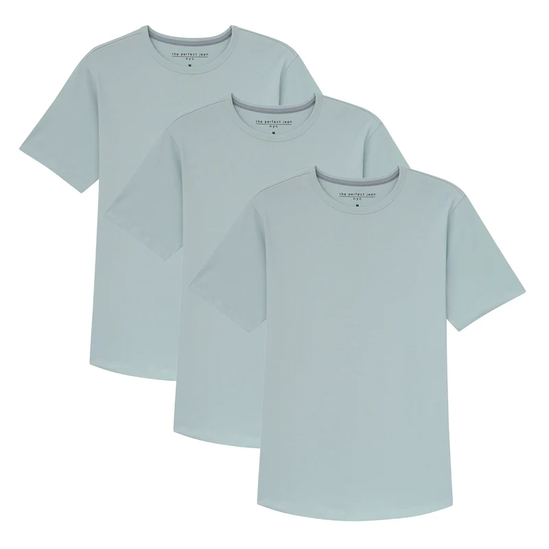 Organic Crew Neck T-Shirt 3 Pack (Slim Fit) / Mint