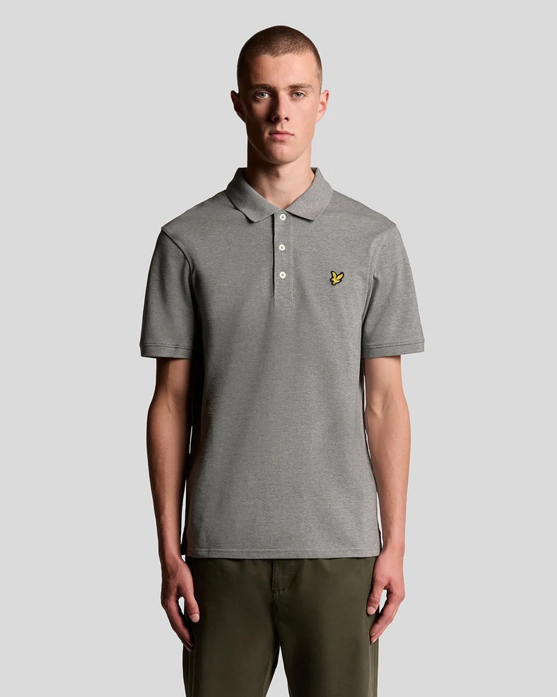 Lyle & Scott Herr Bomullspolo | Mellangrå Marl