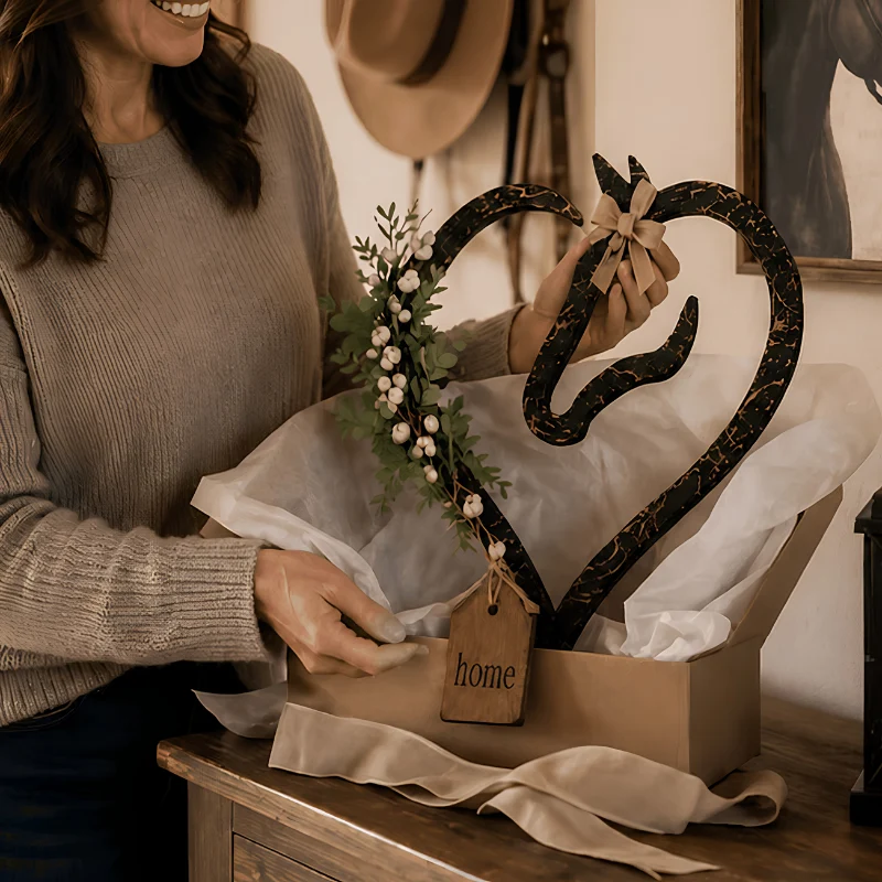 EquiHeart - Hem Equestrian Hjärtat Och Hästen I En Design Väggdekoration Charm