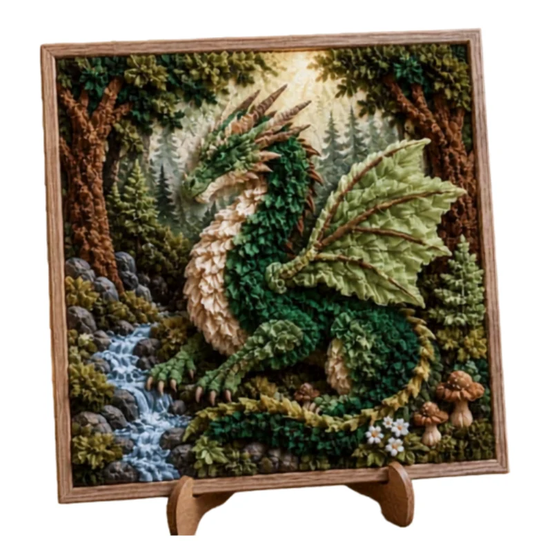 DragonArt: 3D Drak Hantverks Tyg Poke Konst Kit