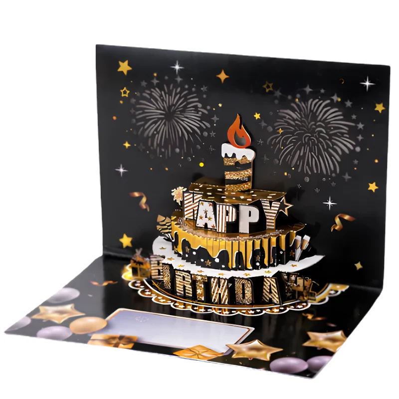 GreetingCard - Interaktivt Musikaliskt 3D Pop-Up Födelsedagskort