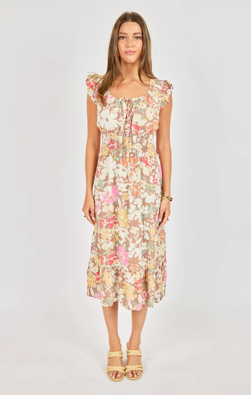 Floral Dunes Midi Dress