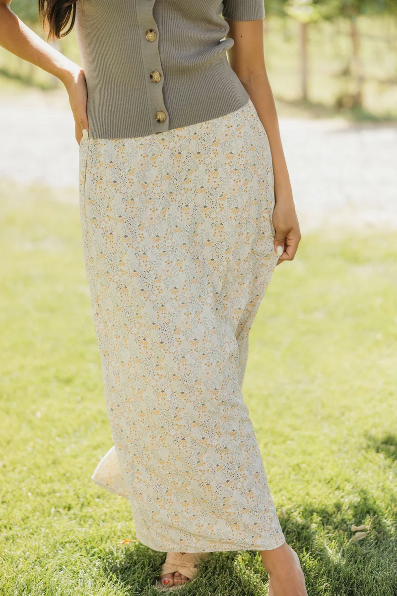 Lemon Leaf Slip Skirt