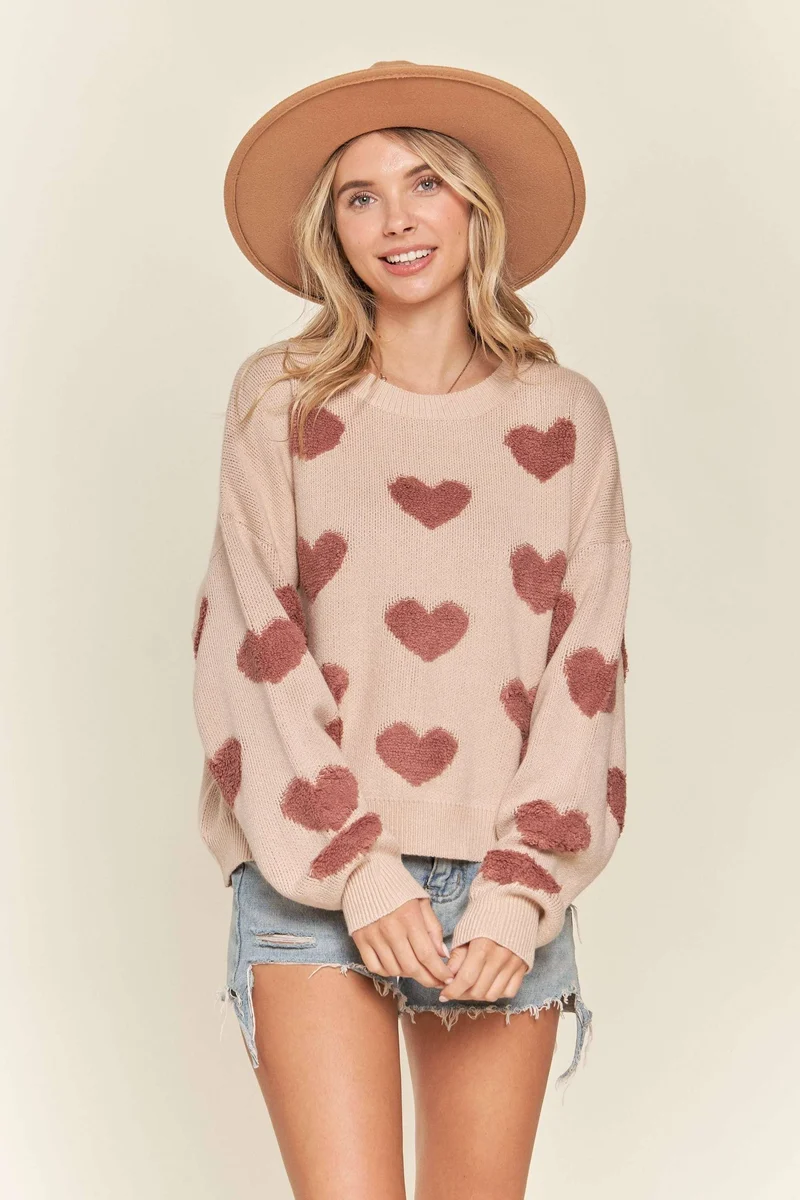 Fluffy Heart Sweater