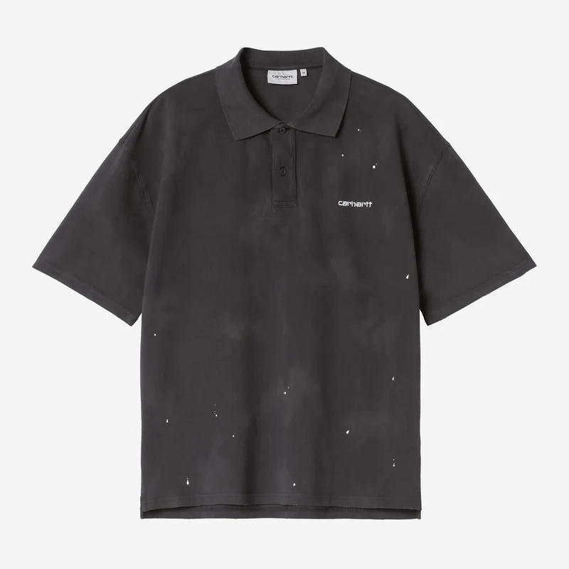Carhartt WIP Herr Painter pikétröja | Svart Destroy Wash Splatter