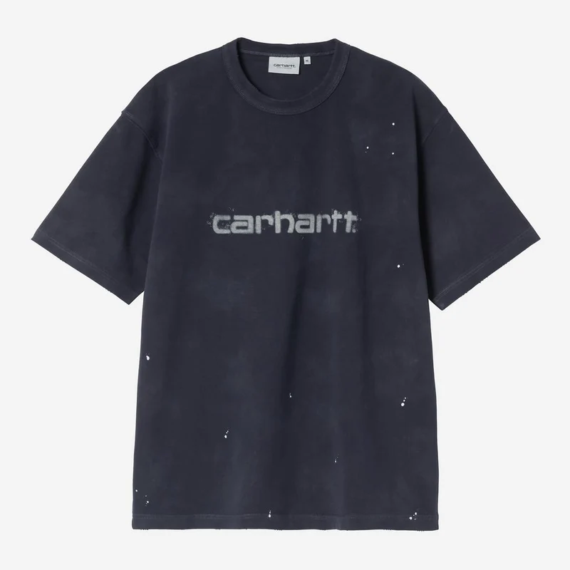 Carhartt WIP Herr T-shirt med målare | Mörkblå Destory Wash Splatter