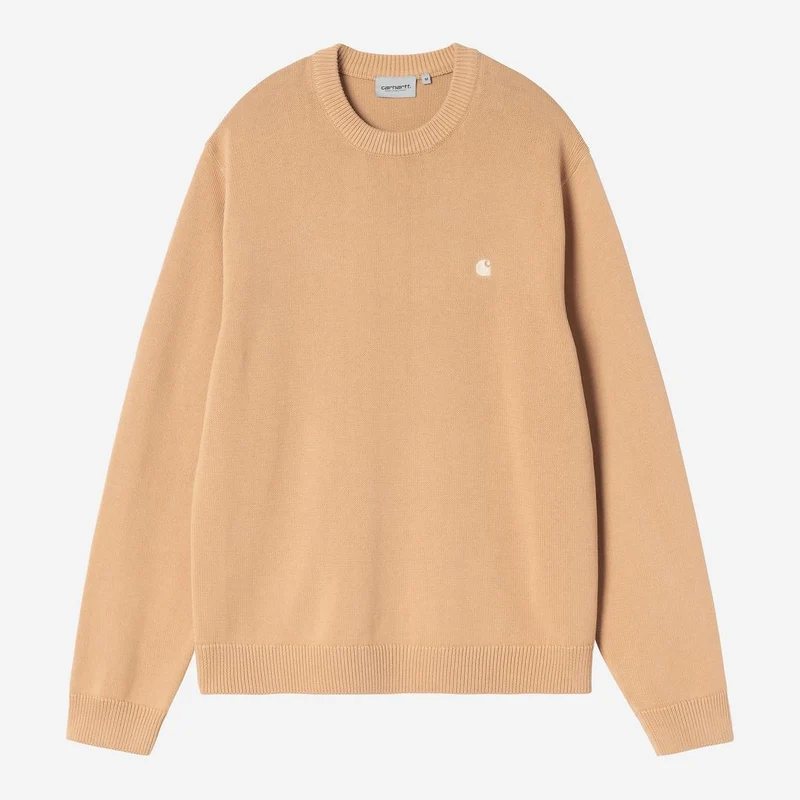 Carhartt WIP Herr Kori-tröja | Dusty Hamilton Brown Garment Dyed