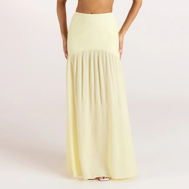 Sheer Maxikjol - Citrongul
