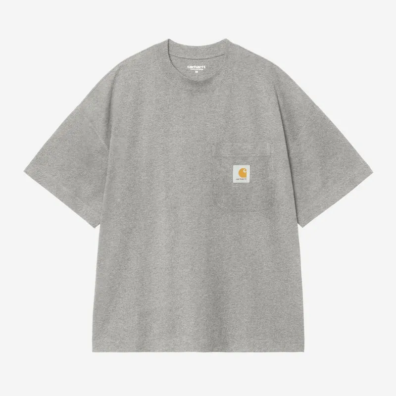 Carhartt WIP Herr T-shirt med fickor och arbetsficka | Gråmelerad