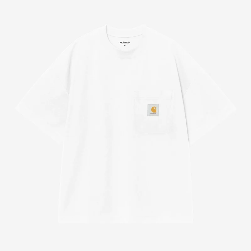 Carhartt WIP Herr T-shirt med fickor och arbetsficka | Vit