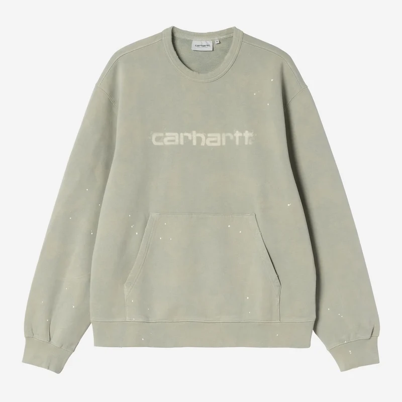 Carhartt WIP Herrtröja med målarmotiv | Skuggig grön tvättad stänk