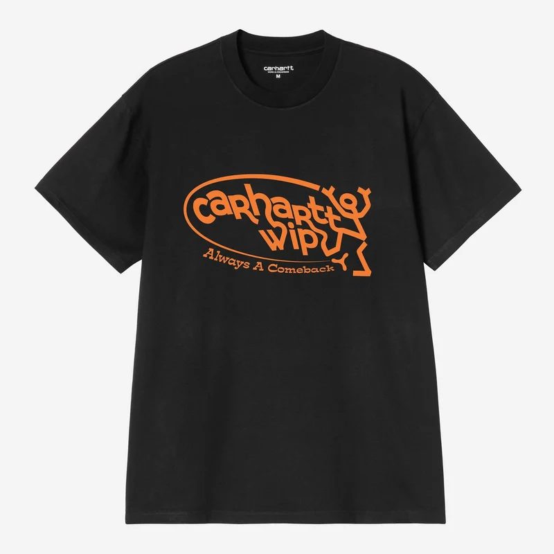 Carhartt WIP Herr-T-shirt med texten "Always a Come Back" | Svart