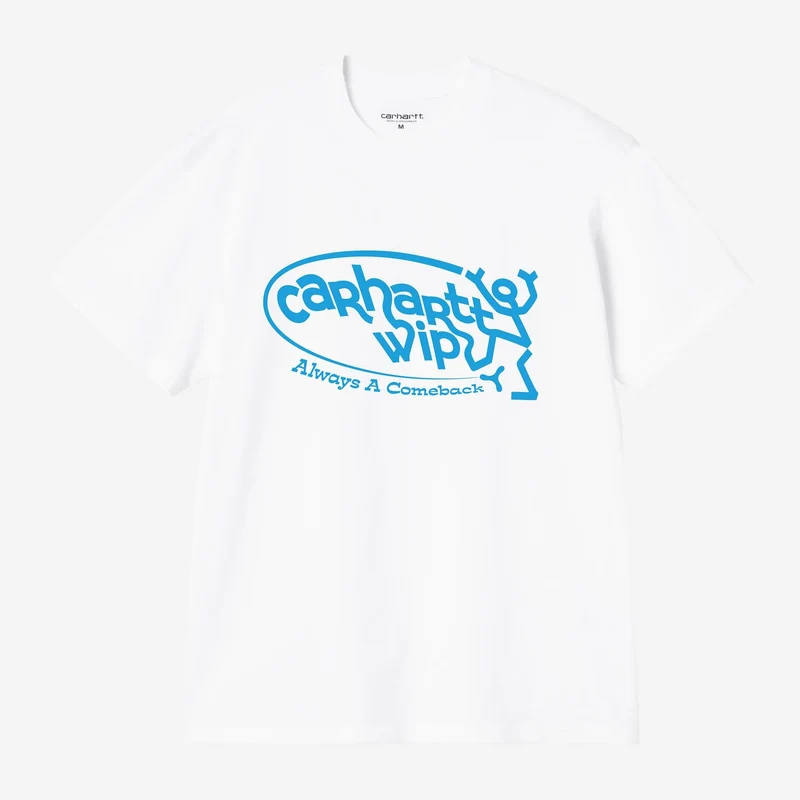 Carhartt WIP Herr-T-shirt med texten "Always a Come Back" | Vit