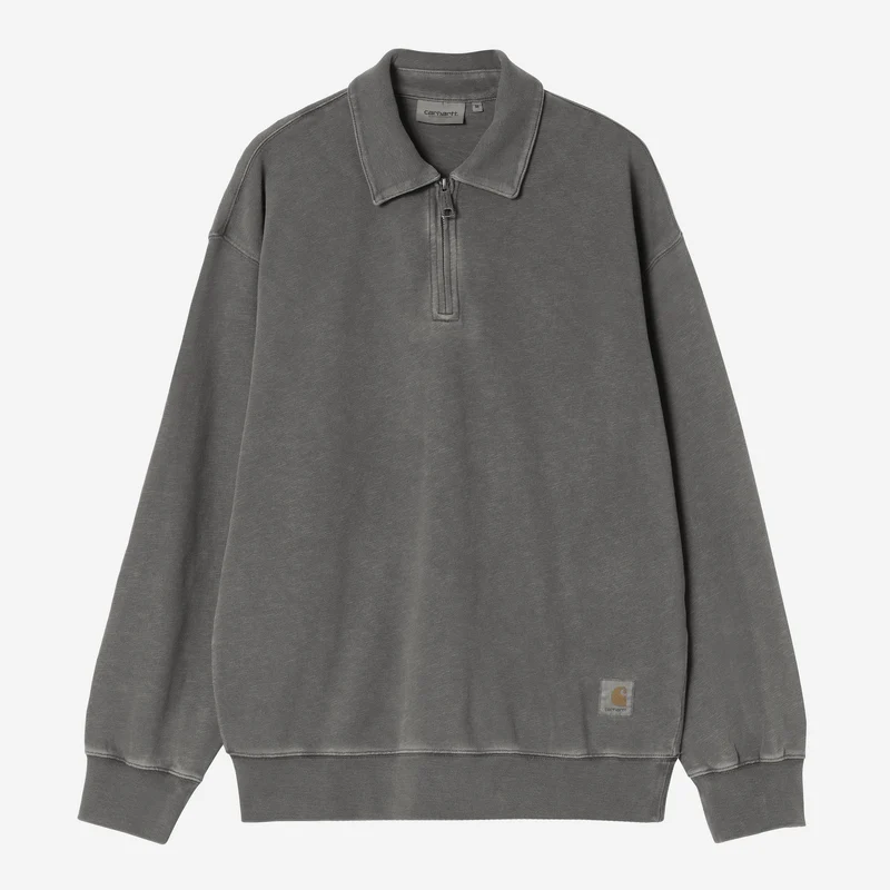 Carhartt WIP Herr Harper pikétröja | Svart, garmentfärgad