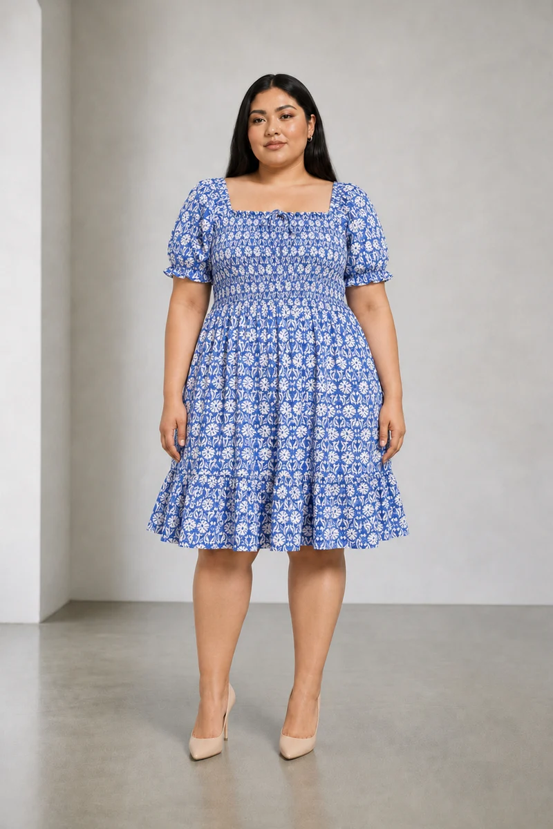 Nore|Cotton Tiered Smocking Dress