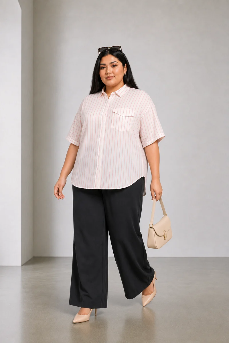 Rovin|Pink Striped Cotton Shirt