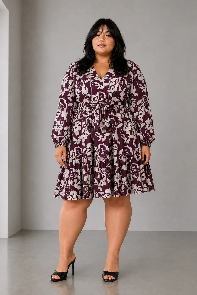 Lune|Cotton Puff Sleeves Mini Dress