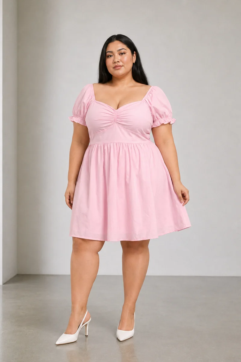 Calyn|Cotton Fit Flare Mini Dress
