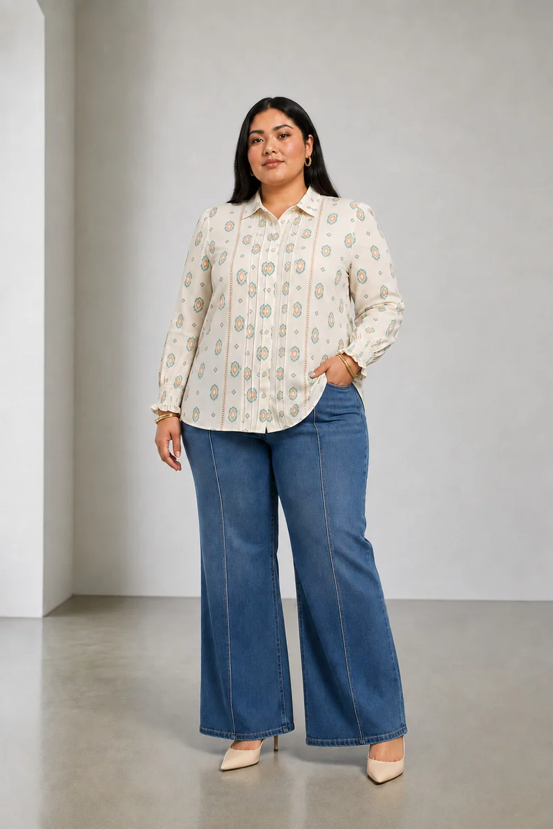 Mistral|Cotton Lace Detail Classic Shirt