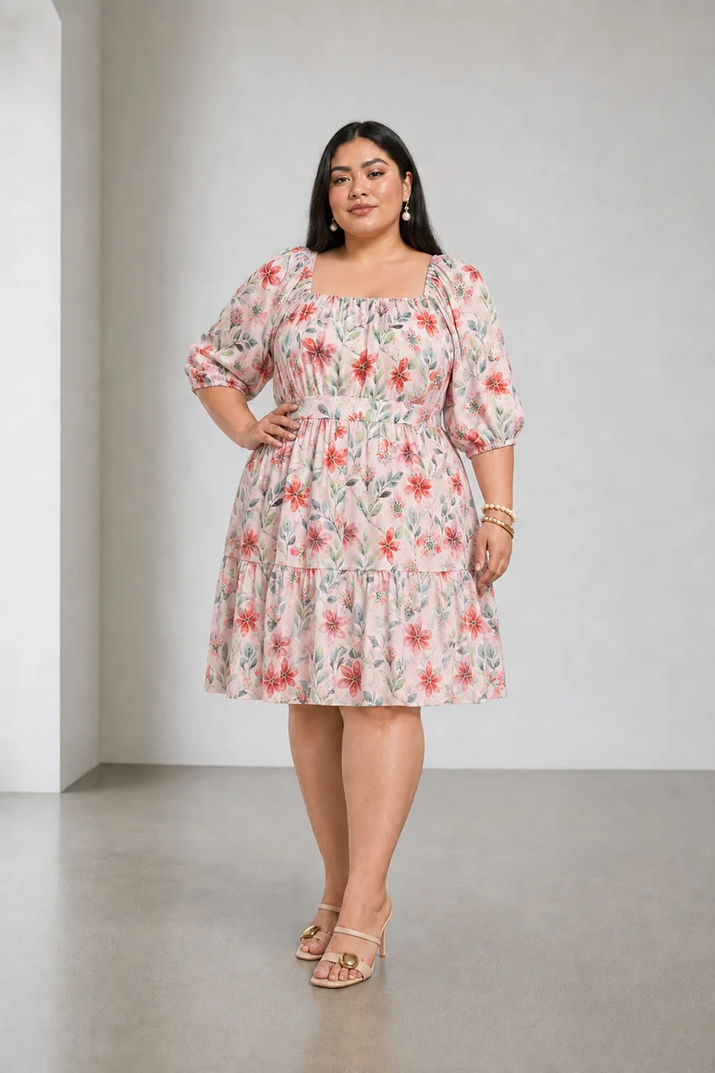 Viole|Viscose Fit And Flare Mini Dress