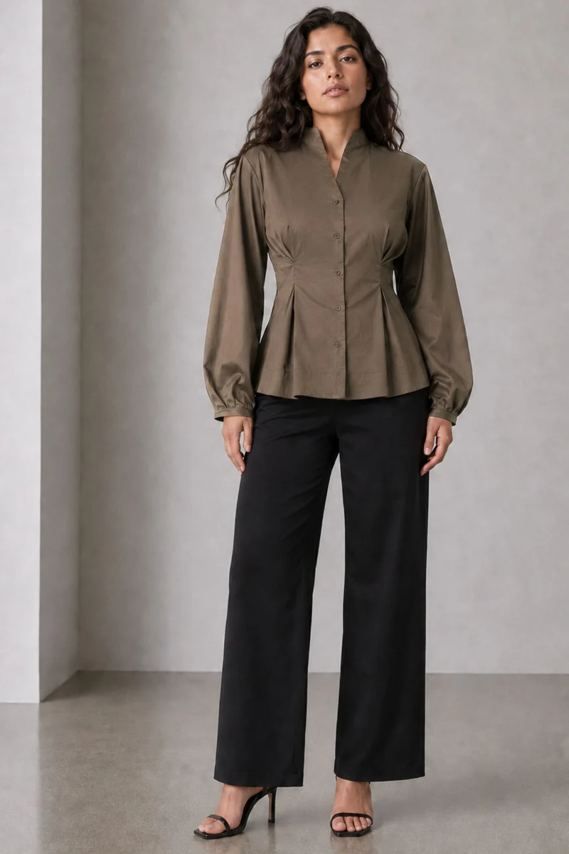 Selwyn|Cotton Extended Vneck Waist Top