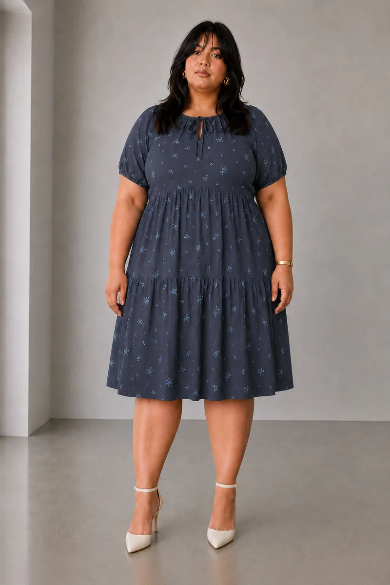 Tivin|Cotton Tiered Mini Dress