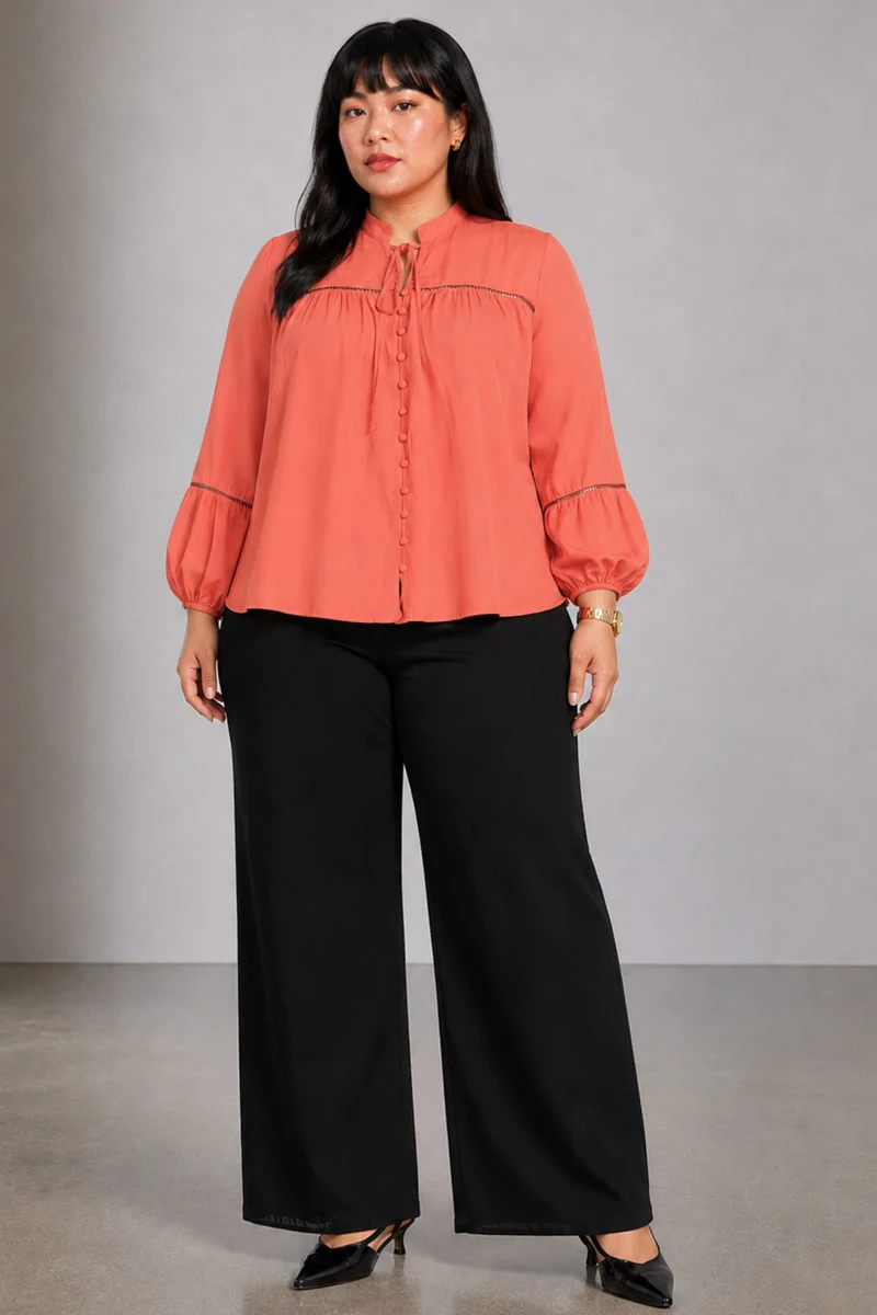 Tavila|Viscose Top With Lace Insert