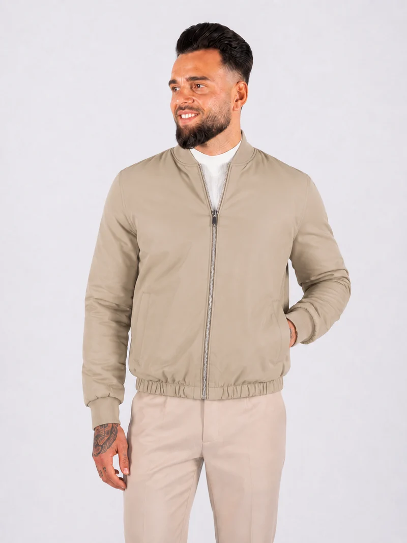 Reversible summer jacket camel beige