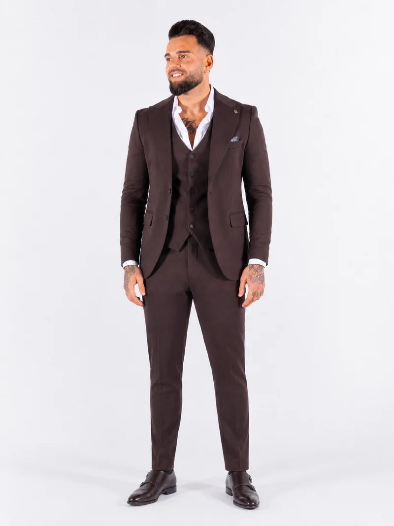Suit Three Piece Havana Brown