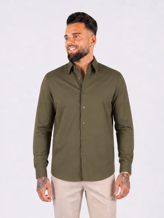 Overhemd havana stretch khaki