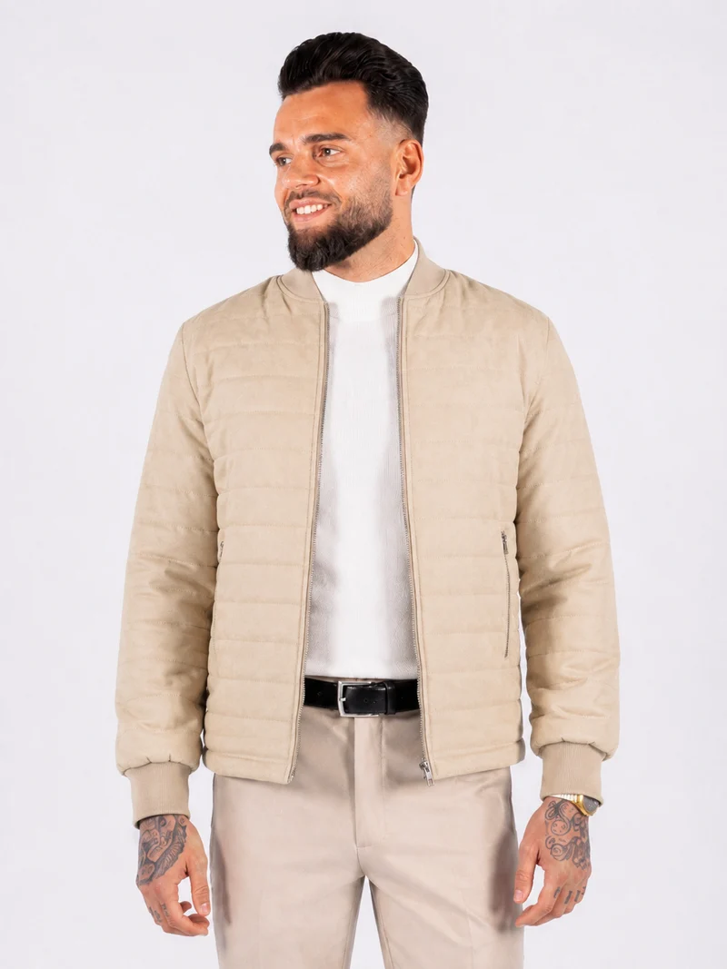 Bomber jacket suede beige
