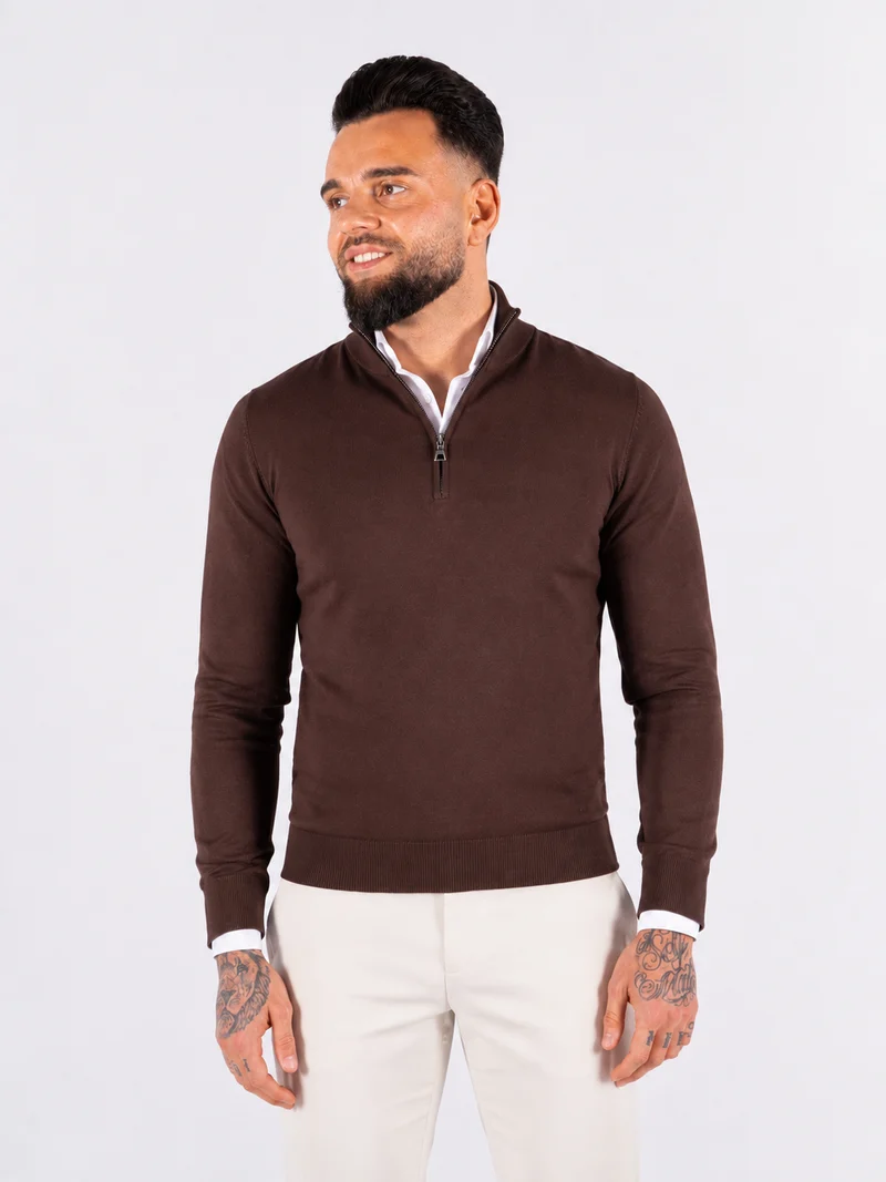 Sweater zipper brown